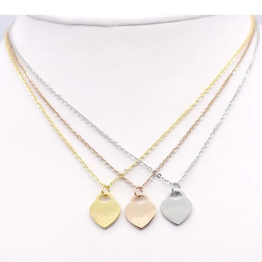 Nova marca coração amor designer colar clássico moda para mulheres acessórios de aço inoxidável pingente colares pingentes wo174s
