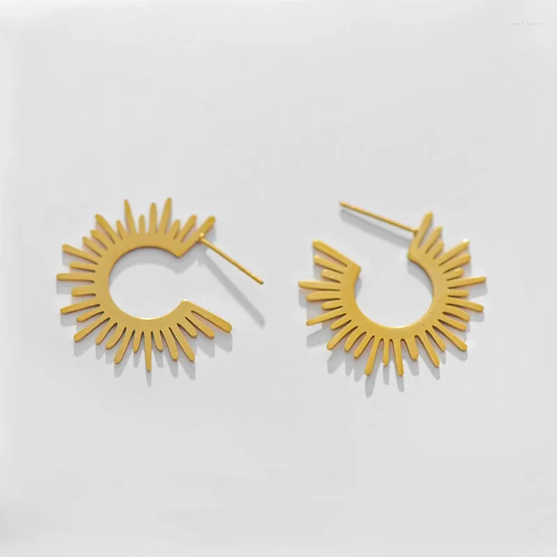Stud Earrings 2024 Stainless Steel U Shaped Sun For Women Exquisite Geometric Waterproof Jewelry Drop
