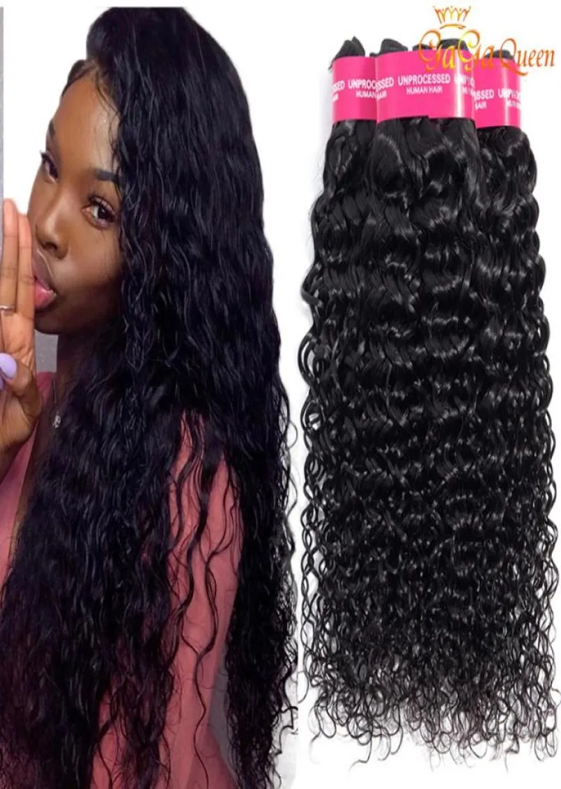 Gagaqueen Brazilian Water Wave Hair Bundles Whole 9a未加工のブラジルの濡れて波状のvrigin人間の髪の拡張2472857