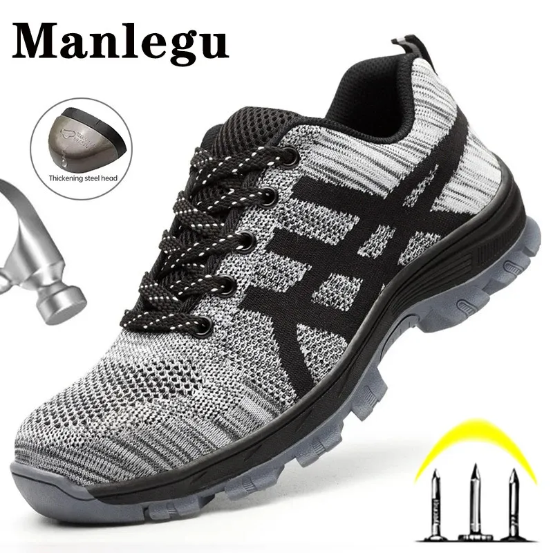 Baskets de travail hommes femmes chaussures de sécurité Construction bout en acier chaussures de travail bottes de sécurité hommes chaussures Anti-crevaison chaussures de travail taille 50 240228