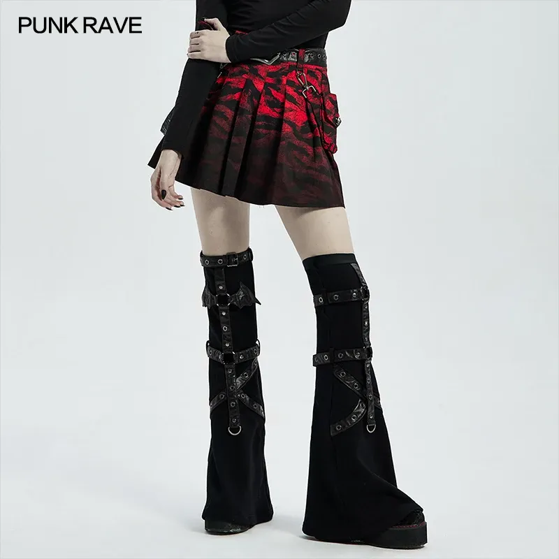 spódnica punkowa Rave Dip Dye Punk Aline Hem plisowany pół spódnicy metalowe homara Dekoracja