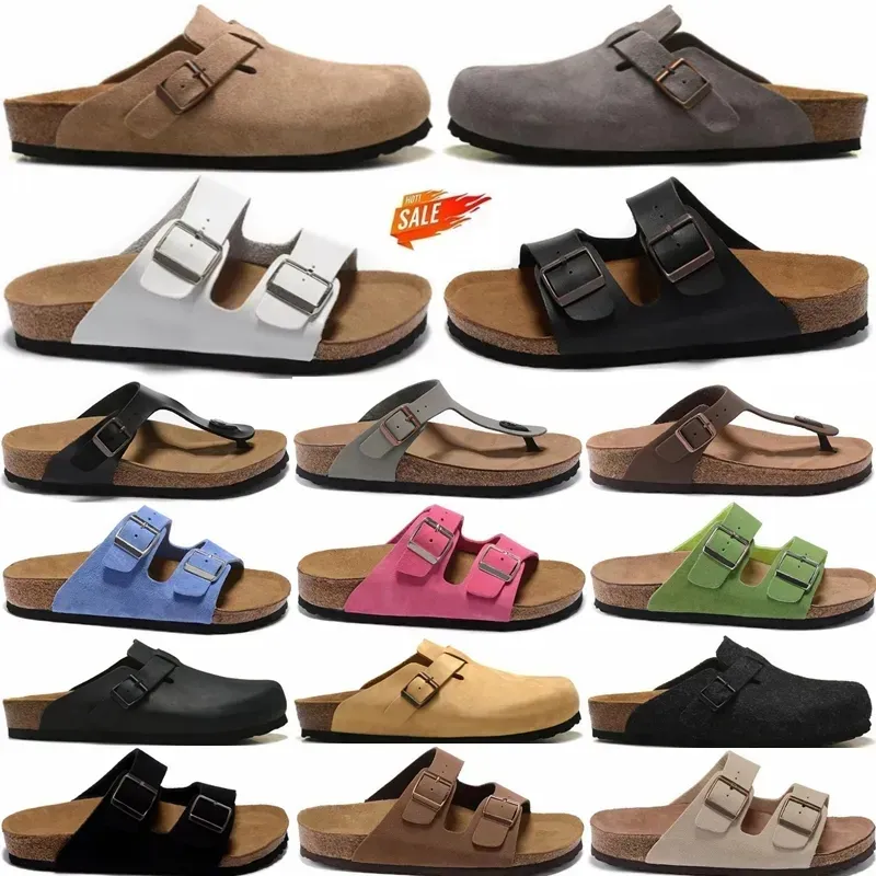 مصمم Slog Slippers Platform Bostons Clogs Sandal Flip Flop Leather Slides Buckle Women Mens Sandale Outdoor Arizonas Size 35-46