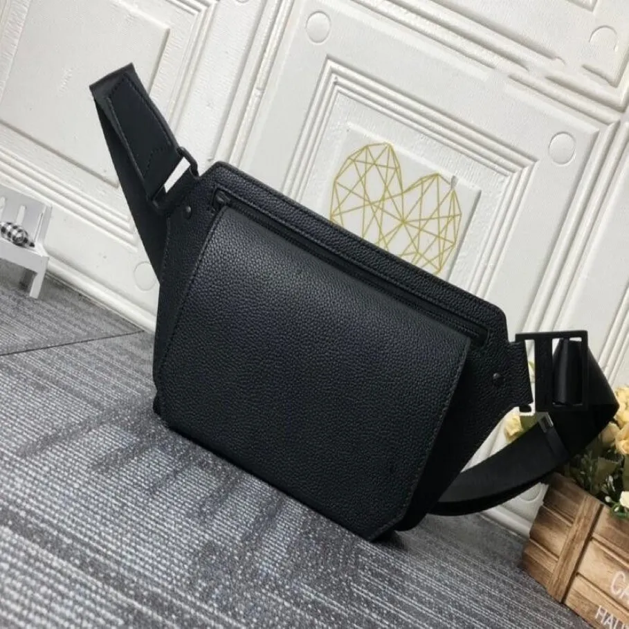 Fanny Pack Bag Siyah Aerogram Slingbag Tasarımcı Yeni Tahıllı Buzağı Hakemli Deri Sling Çantası Cüzdan M59625 M57081 Erkek Mesaj W331V