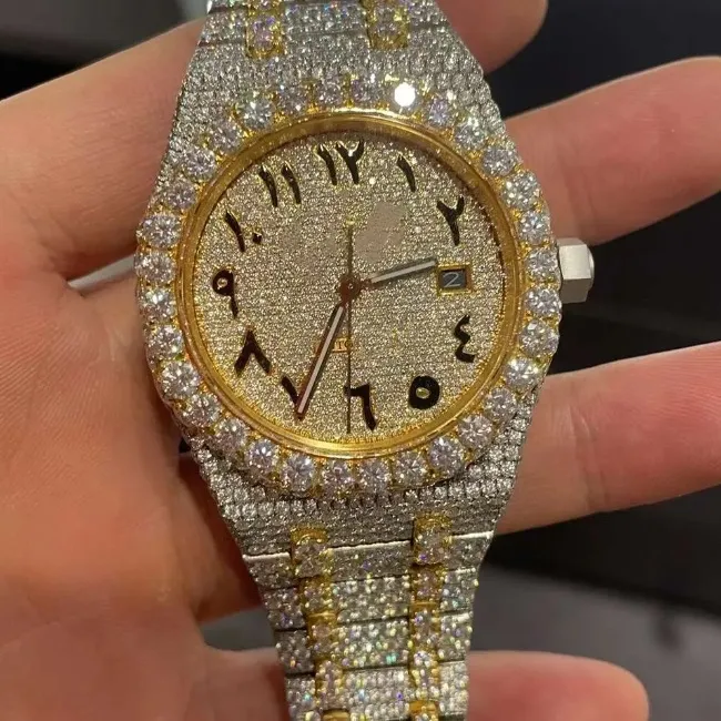 VVS D Moissanite Men s Designer Watch Automatic Sparkling with Diamonds