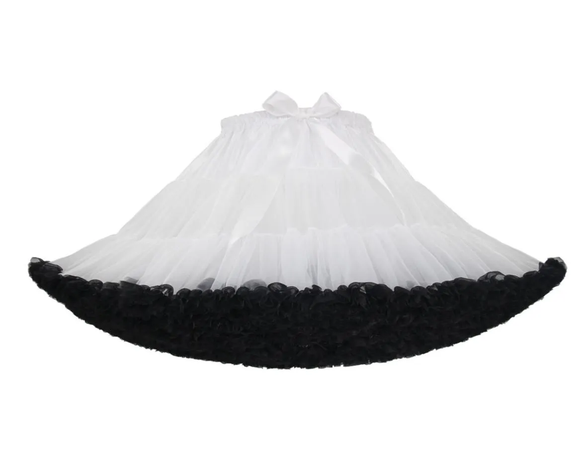 White Black Tulle Puffy Petticoat Kids Flower Girl Trumpet Quinceanera Petticoat Under Skirt Underskirts For Short Dresses9348666