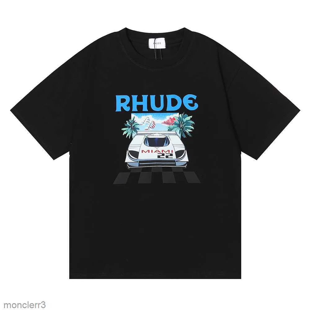 Desinger Rhude T Shirt Marka Erkek Gömlek Erkek Kadın Yüksek Kalite%100 Pamuk Giyim Hip Hop Üst Tees Us Boyut S-XXL SG59