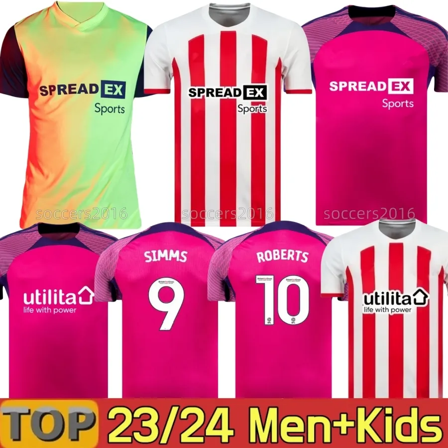 23 24 SUNDERLAND Home Third Soccer Jerseys STEWART SIMMS ROBERTS AMAD CLARKE DAJAKU EMBLETON EVANS O'NIEN Fußballtrikot PRITCHARD Herren-Kinderset