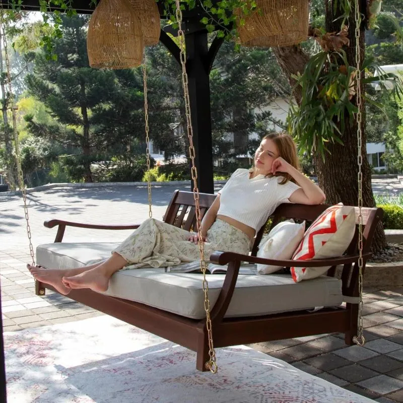 Wooden Swing Chair For Outdoor Leisure Soft Cushion Sun Ready Design Ideal For Camping And Beach Breaks From Zhangjiee 599.99 DHgate.Com