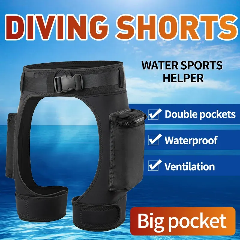 Capris Mens Women Wetsuit Short Pants Scuba Diving Stretch Shorts with Pockets and Quick Release Adjustable Waist Belt Dropship