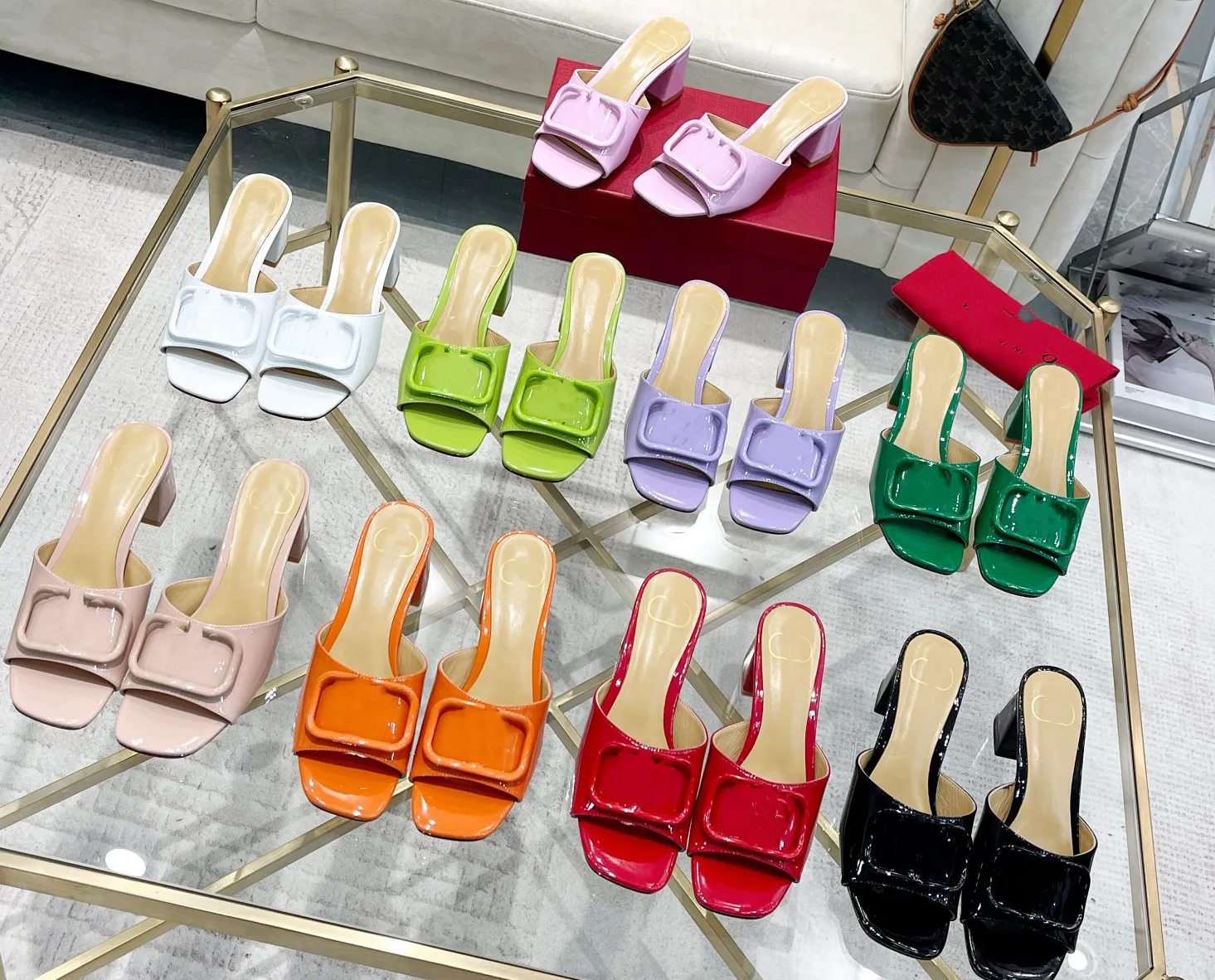 Дизайнерские босоножки Slide женские тапочки Крокодиловая кожа сексуальные женские туфли на каблуке, стильныеРазмеры 35-43