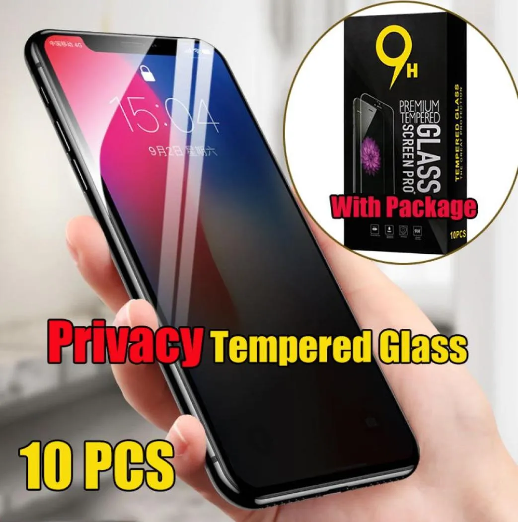 Skärmskydd för iPhone 14 Pro Max 13 Mini 12 11 XS XR X 8 7 6 Plus SE SEM -sekretess Tempererad glas Privat Anti Spy Glare Film Guar8718417