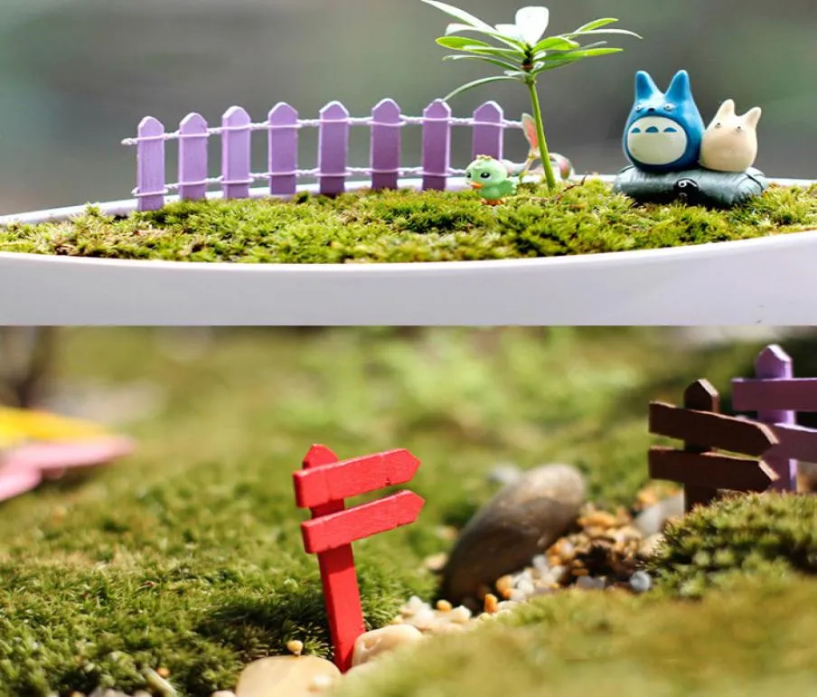 Hela mini staketstaket fairy trädgård miniatyrer gnome moss terrariums skrivbordsflaskträdgård harts hantverk dekoration för home2717583