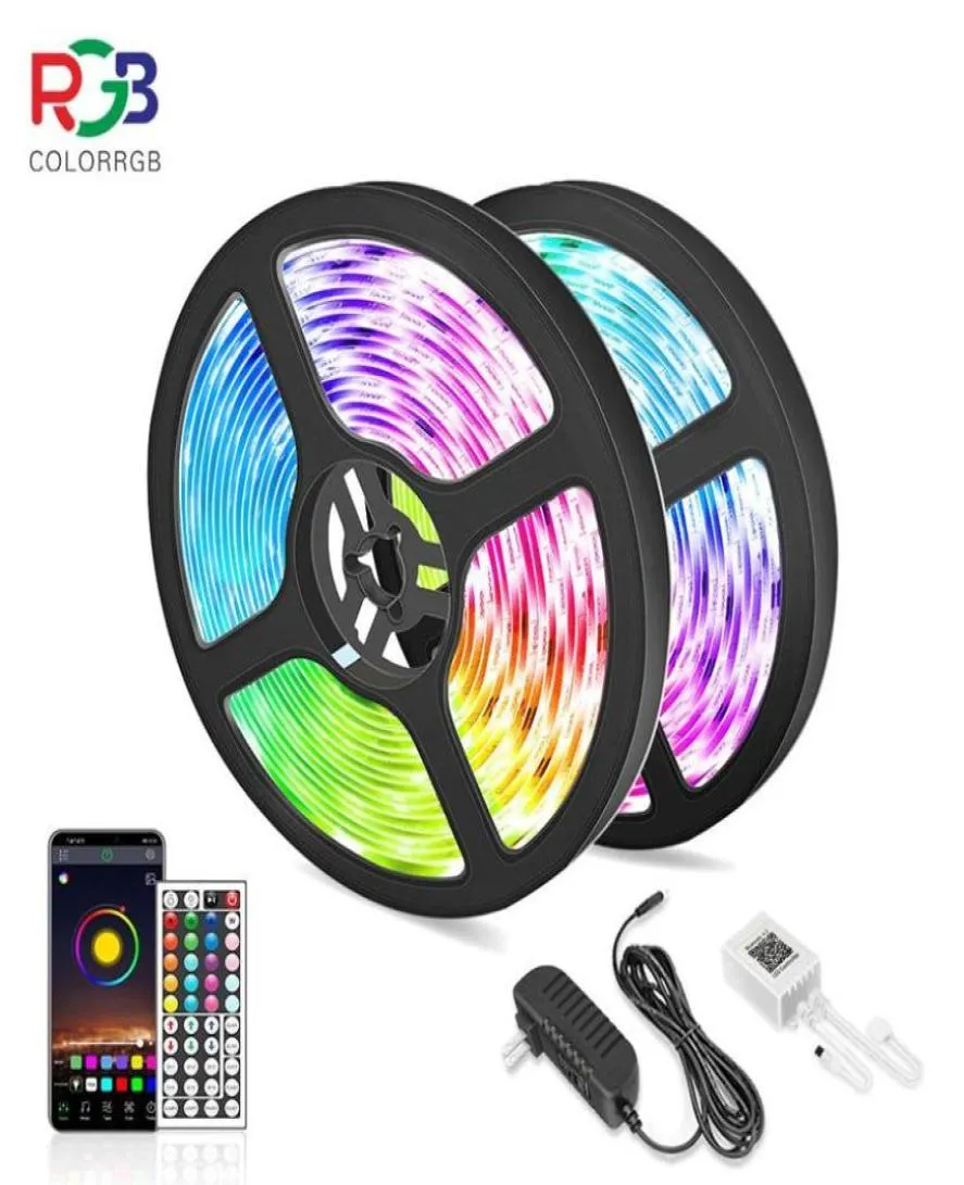 ColorRGB 5M 10M LEDストリップライトRGB 5050フレキシブルリボンFITA LEDライトストリップRGBテープダイオード電話アプリリモートコントロール195S8841973