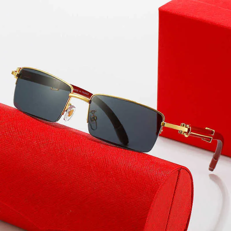 2024 Luxur Designer Off Luxury Designer Nya herr- och kvinnors solglasögon från Working-Type Tood Ben Half-Frame Mesh Red Metal Fashion Trend Personlighet Flat Glasses