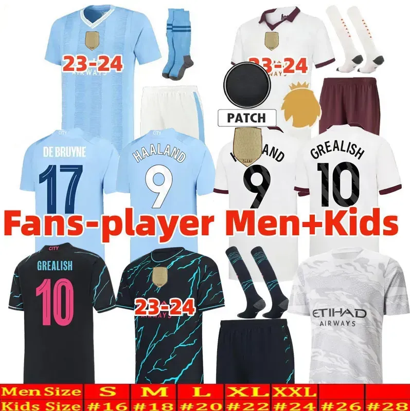 Maglie da calcio HAALAND 23 24 DE BRUYNE PHILLIPS MANS CITTÀ GREALISH FERRAN MAHREZ FODEN BERNARDO JOAO CANCELO Z RODRIGO Footbal