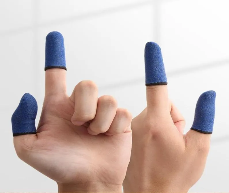 Manga de dedo antisuor pontas dos dedos smartphone tela sensível ao toque dicas de dedo jogo móvel rocker manga para pubg gamerock 500pairlot2907136