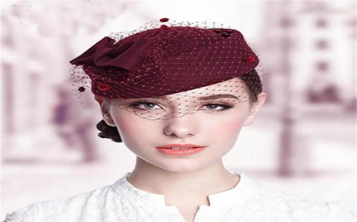 2017 I più nuovi cappelli da sposa da donna in lana calda elegante cappello da donna occidentale occidentale per la festa nuziale serale del banchetto9992112