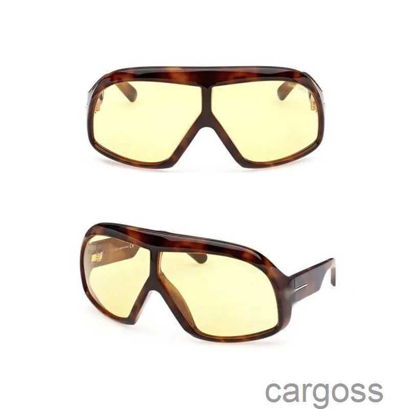 Tom Sunglasses Ford Man نظارات كبيرة الحجم إطار صفيحة مكتنزة FT0965 مصمم للنساء ورقة رياضية سوداء سميكة السود