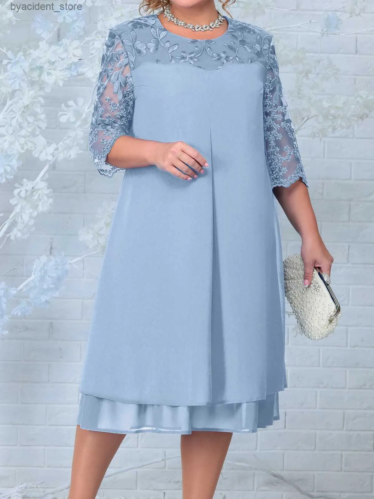 Urban Seksowne sukienki plus size sukienki 2023 Modne kobiety letnie haft kwiecisty patchwork elegancka sukienka imprezowa