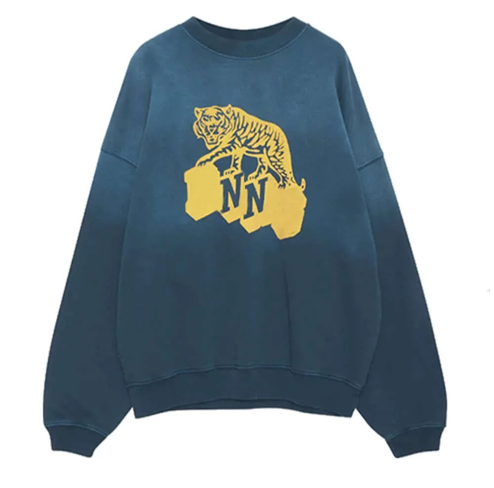 مصمم الصوف Sweatshirts كلاسيكي نمر طباعة غسلت سترة التدرج المتجول