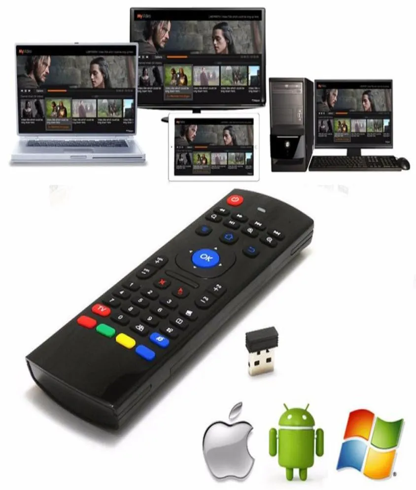 MX3音声コントローラーエアフライマウス24GHzワイヤレススマートキーボードリモコンブラックライトとAndroid TV Box5652373用マイク