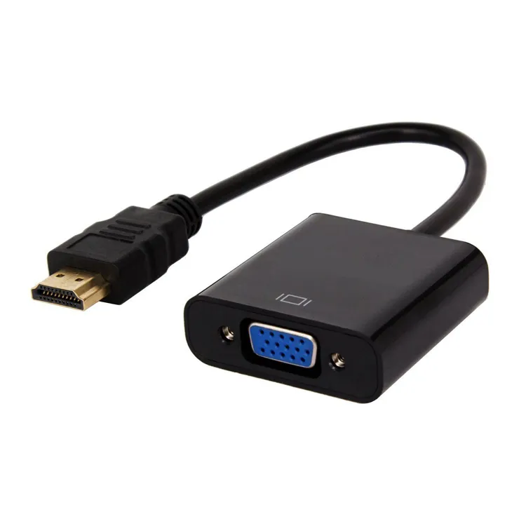 Actieve HDMI naar VGA-adapter met 3,5 mm audio-aansluiting HDMI Female naar VGA Male Converter voor TV Stick, Laptop, PC, Tablet, Digitale Camera, enz.