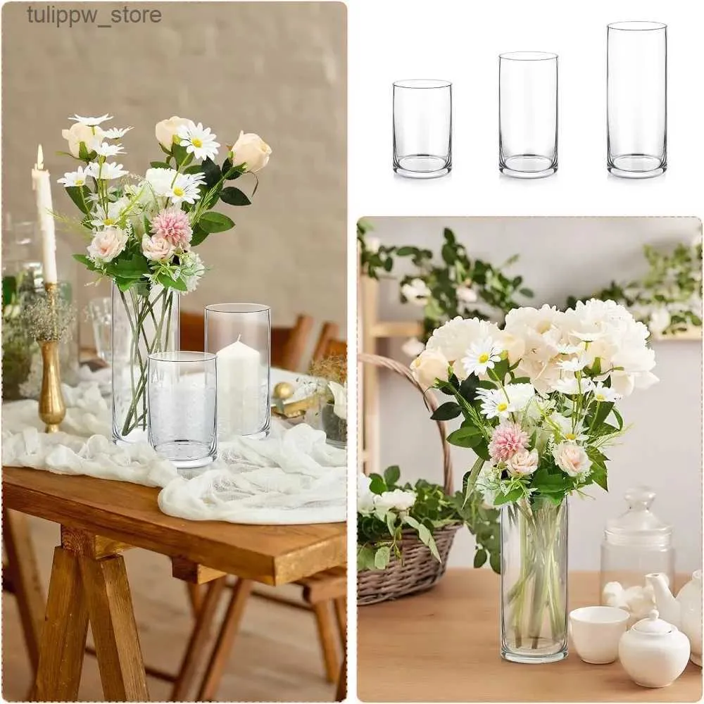 Holibanna 2 Portacandele In Vetro A Cilindro Aperto – Senza Fondo, 10x7x7 Cm – Paralume Per Candele A Colonnina, Decorazione Per Camino, Matrimonio, Casa