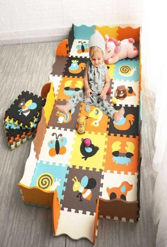 EVA-Schaum-Spielmatte mit Zaun, Baby-Puzzle, Puzzle-Fußmatten, dicke Teppichunterlage, Spielzeug für Kinder, Lernspielzeug, Aktivitätsunterlage, weich 210729288499