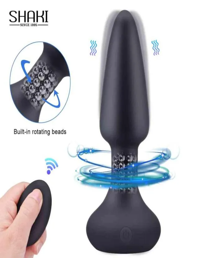 Yutong Vibrazione Butt Plugs Perline di rotazione Vibratore Massaggio prostatico Telecomando senza fili Plug anale Giocattoli per adulti per uomoDonna6199649