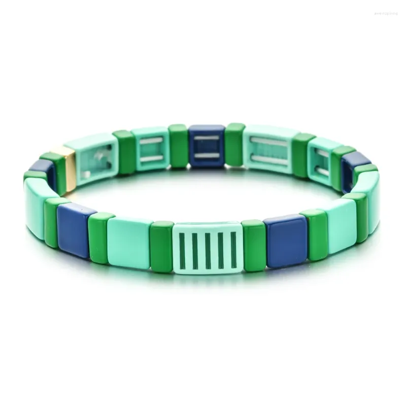 Charm Bracelets Green Enamel Bangles For Women Color Metal Bangle Colorful Jewelry Fashion Trend Accessories Bohemia