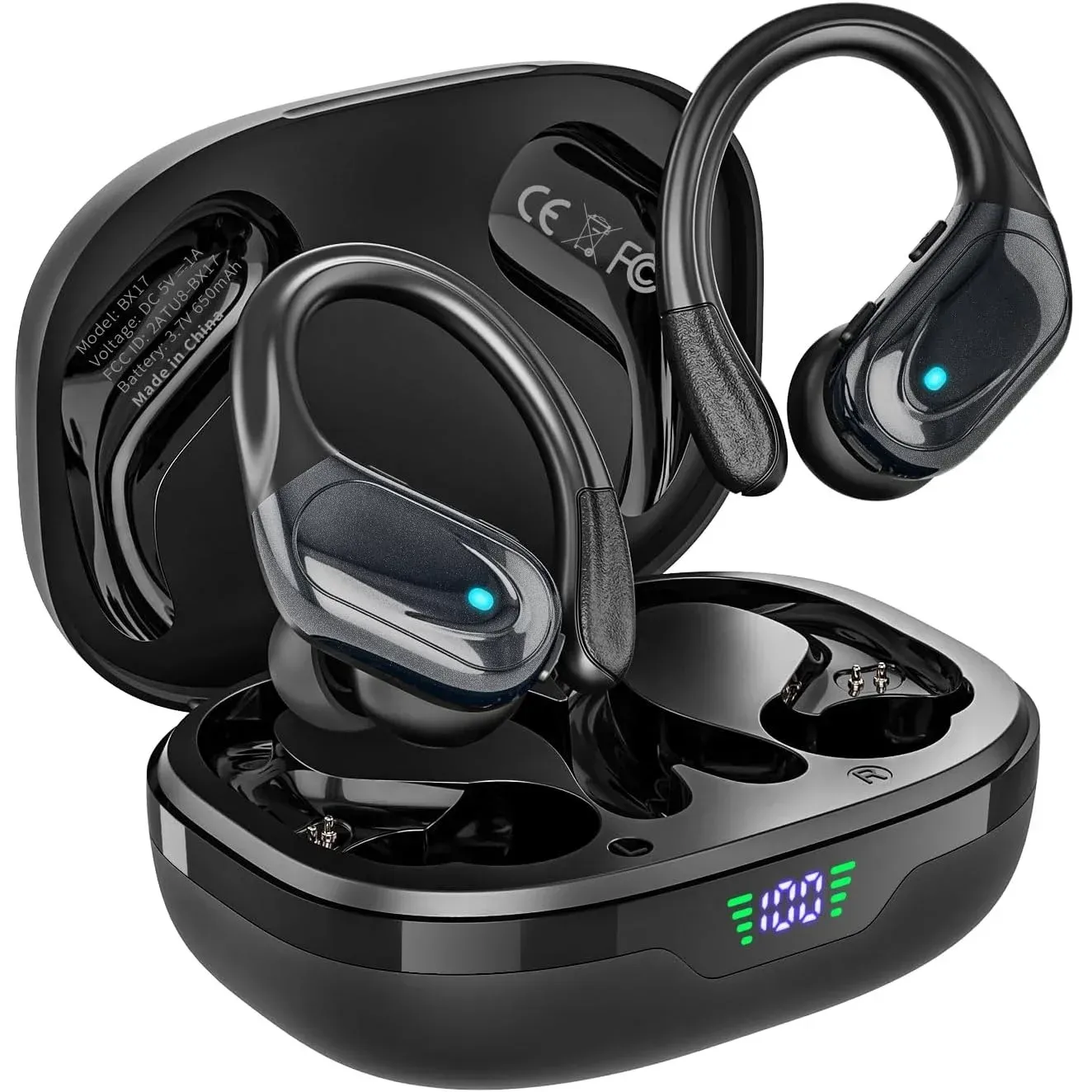 NUOVE cuffie Bluetooth senza fili 5.3 Auricolari Cuffie con doppio microfono Auricolari vivavoce ENC Auricolare con cancellazione del rumore per lo sport