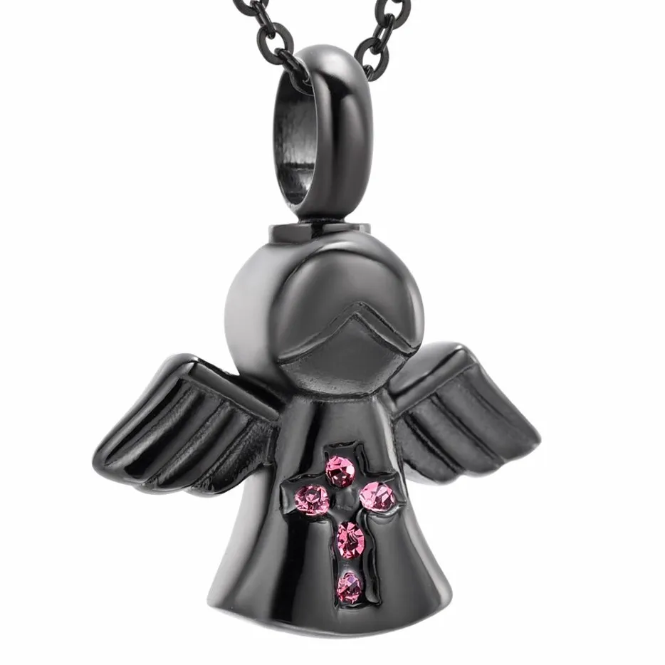 Rostfritt stål Anglingsform Memorial Urn Halsband Pet Human Ashes Urn Necklace Ash Locket Cremation Jewelry for Women Children252n