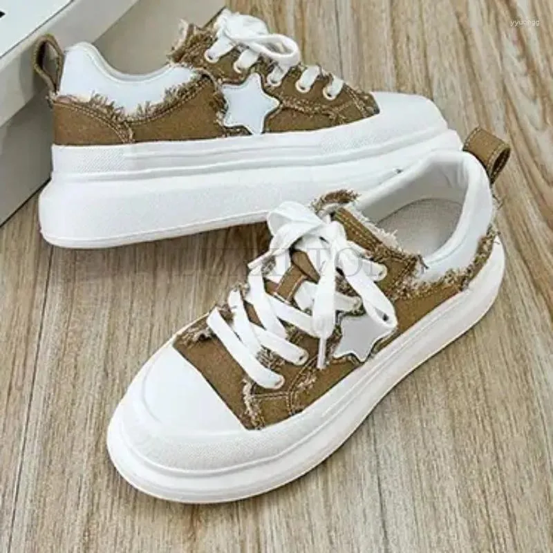 Scarpe casual Donna Sneakers Moda 2024 Autunno Modello Lace Up Vulcanizzata Brand Design Coppie Street Canvas