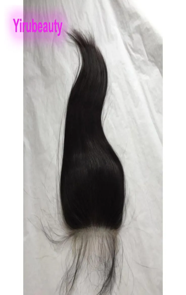 ペルーの人間の髪5x5レース閉鎖絹のようなストレート4x4閉鎖透明なバージンヘアプロデュカット1024INCH5892689
