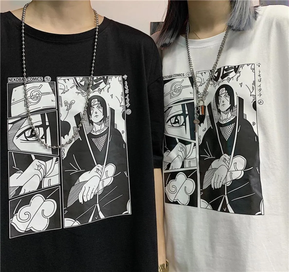 Itachi Uchiha Man Man Summer T Shirt krótkie rękawy O Ubrania na szyję duże ubrania 2019 Drukuj anime para mody bawełniana top3002745