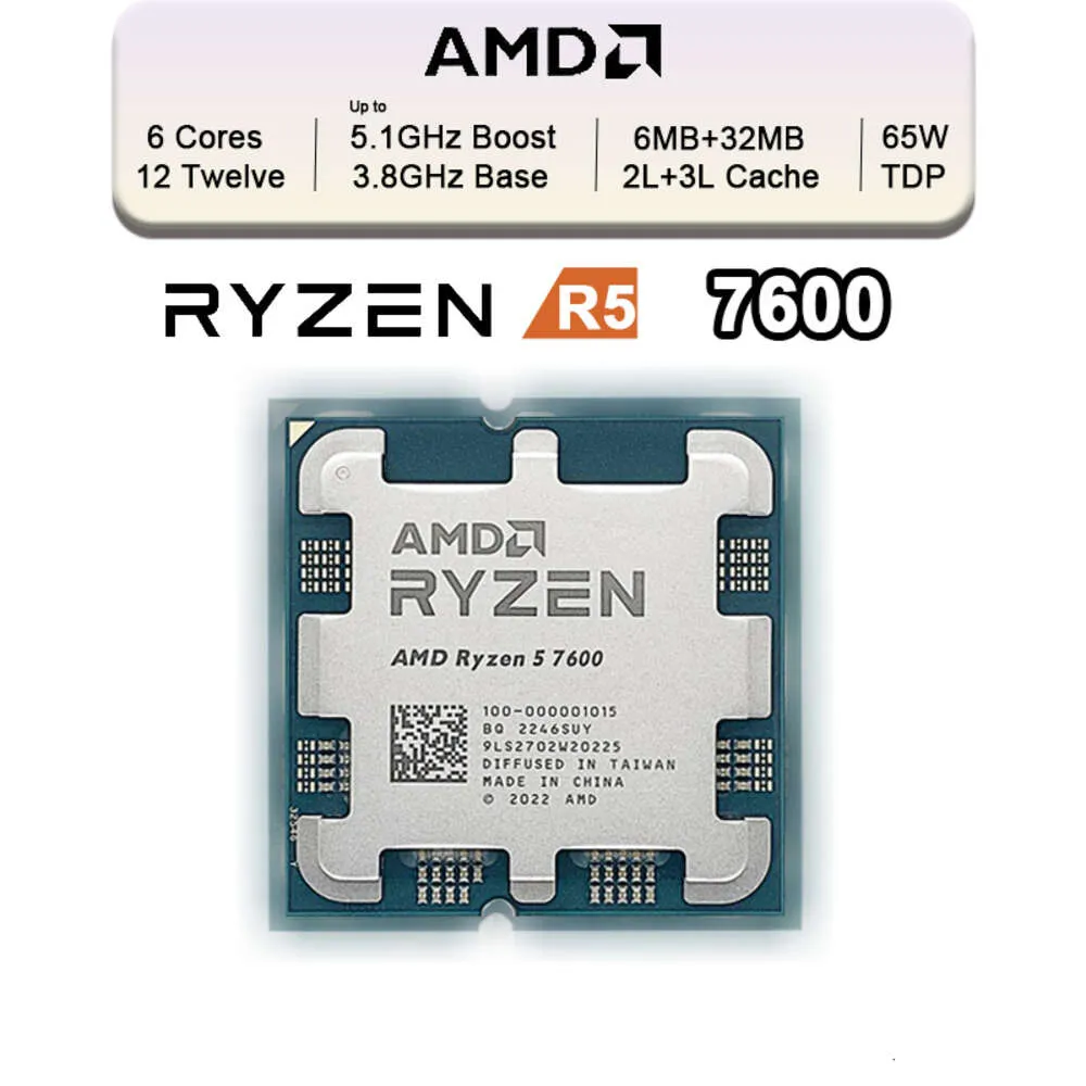 AMD Ryzen 5 7600 CPU R5 7000 シリーズ、AM5 ソケット、統合...を 