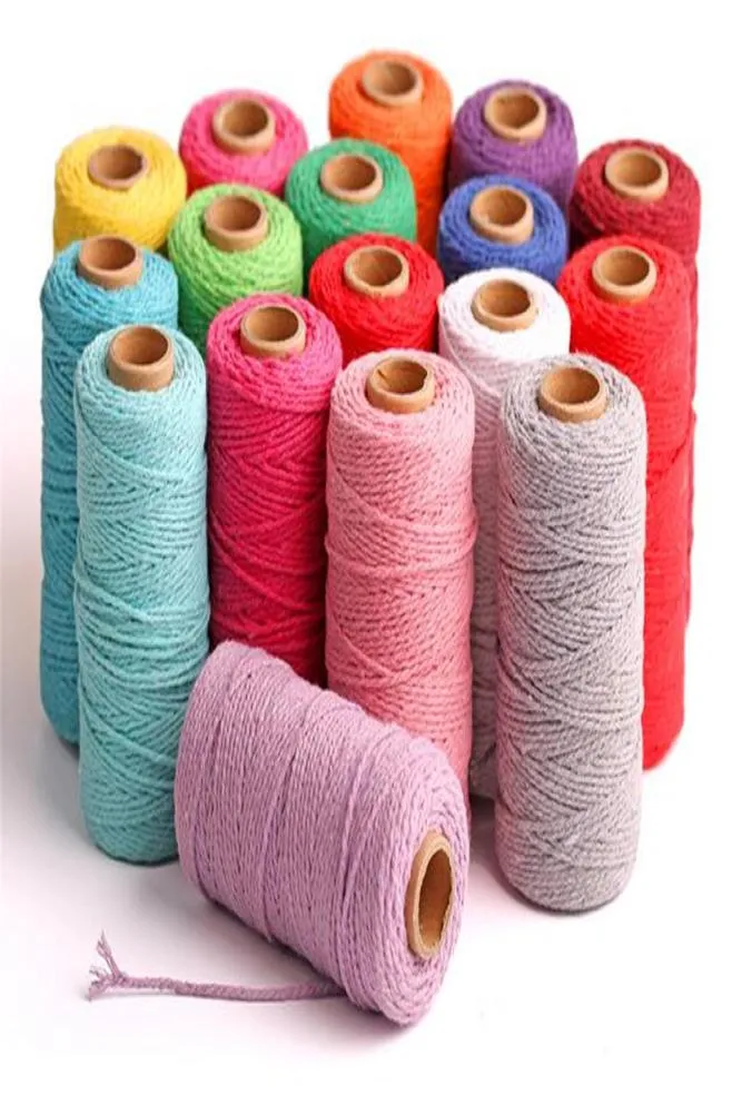 100 m Long100Yard Pure Cotton Ed Cord Lina Crafts Macrame Artisan Ciąg Wysokiej jakości domowe domowe 5830800