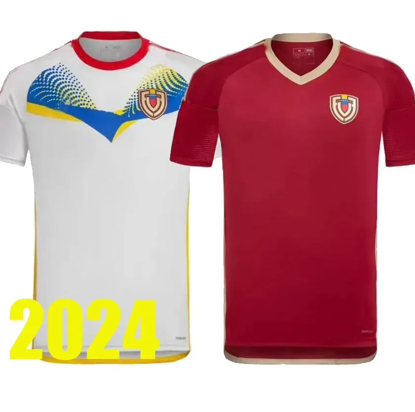 2024 2025 Venezuela Soccer Jerseys Seleção Nacional Camisa de Futebol Homem Red Away Camisetas White Copa America Cordova Soteldo Rincon Bello Sosa Men camisas infantis