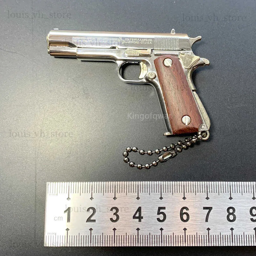Arma brinquedos 1/3 m1911 metal pistola brinquedo arma modelo em miniatura beretta 92f chaveiro de alta qualidade brinquedo colecionável presente aniversário natal t240314