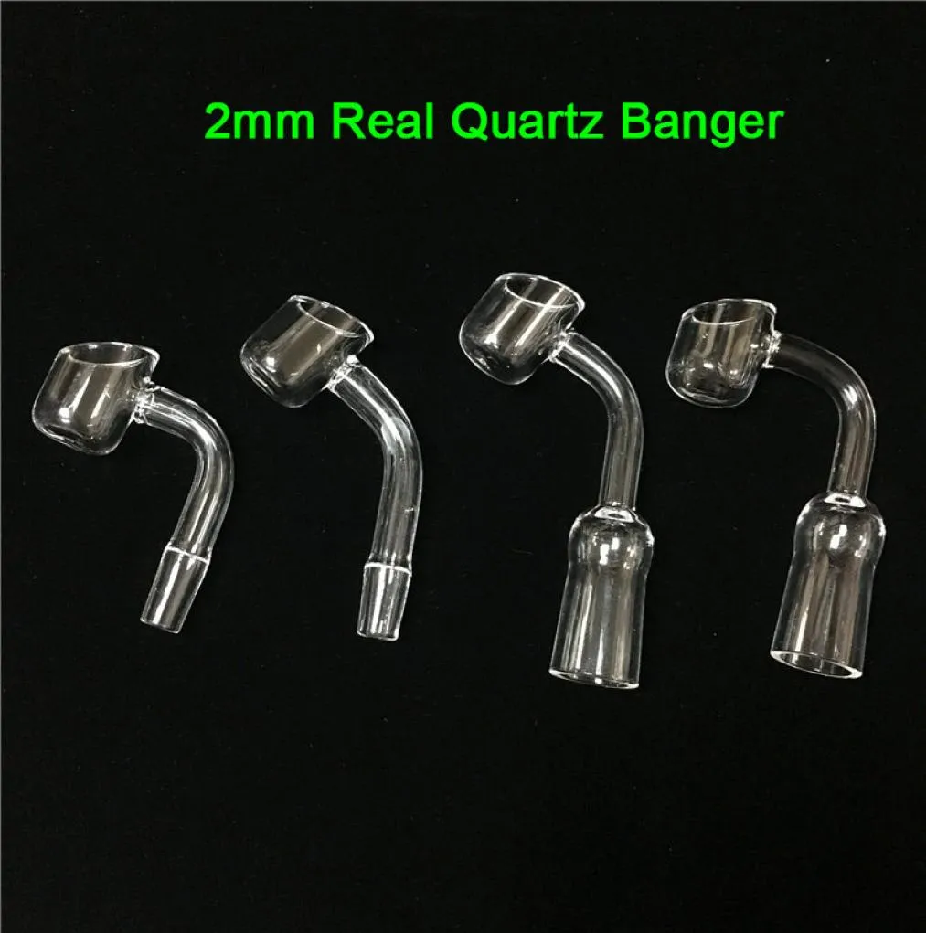 Moq est 1 pièce de haute qualité véritable 2 mm d'épaisseur Quart Nail 10 mm 14 mm 18 mm Joint thermique Quartz Banger 90 45 degrés sans dôme Qua9088865