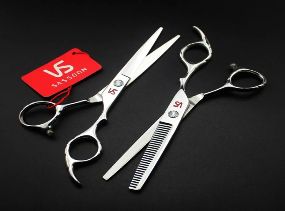 ZJP2 VS Professional barber left hand scissors 62HRC 6CR 60 inch stainless steel cuttingthinning scissors7736794