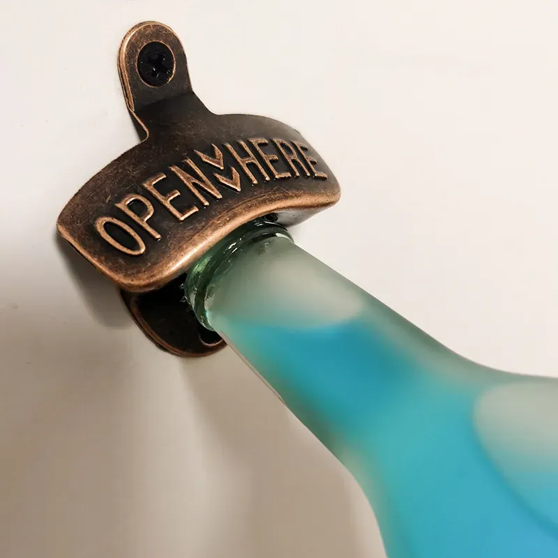 Open Here Bottle Opener Wall Mounted Retro Beer Home Kitchen Bar Supplies Coke Soda Bottles Openers