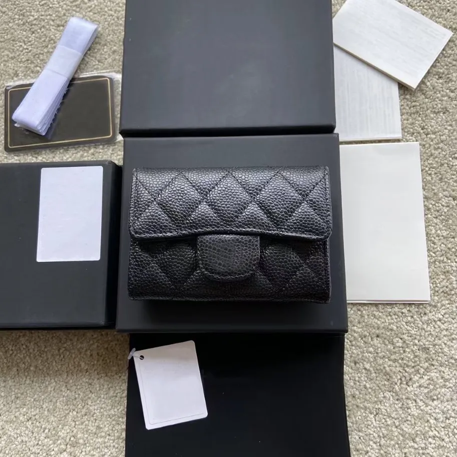 Portafoglio chiave da donna in vera pelle Caviar di qualità super originale 10A con scatola di lusso designer portafoglio portafoglio da donna purese credit245W