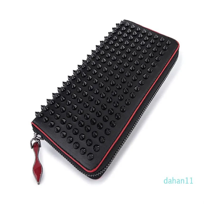 2022-Stijl Panelen Spiked Clutch Dames Patent Echt Leer Gemengde Kleur Klinknagels Tas Koppelingen Dame Lange Portemonnees Met Spikes Heren Walle254x