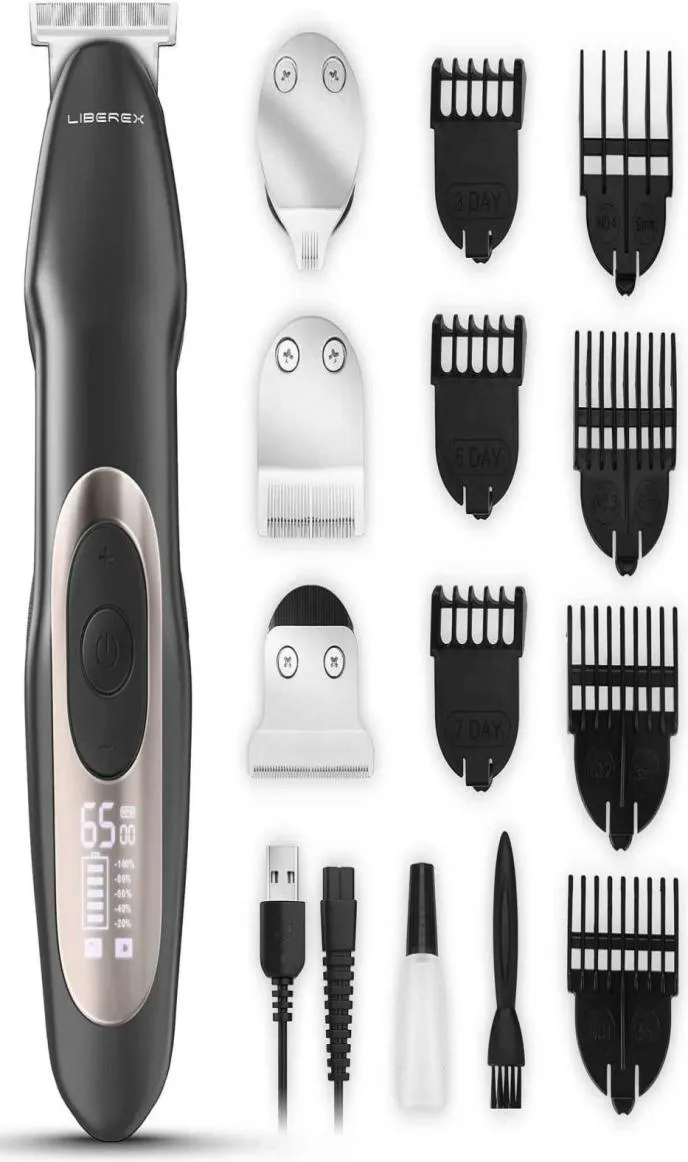 Liberex Kit de coupe sans fil 4 en 1 tondeuses à cheveux rasoir électrique toilettage de la barbe 3 vitesses T-Blade Detailer pour hommes P08179359637