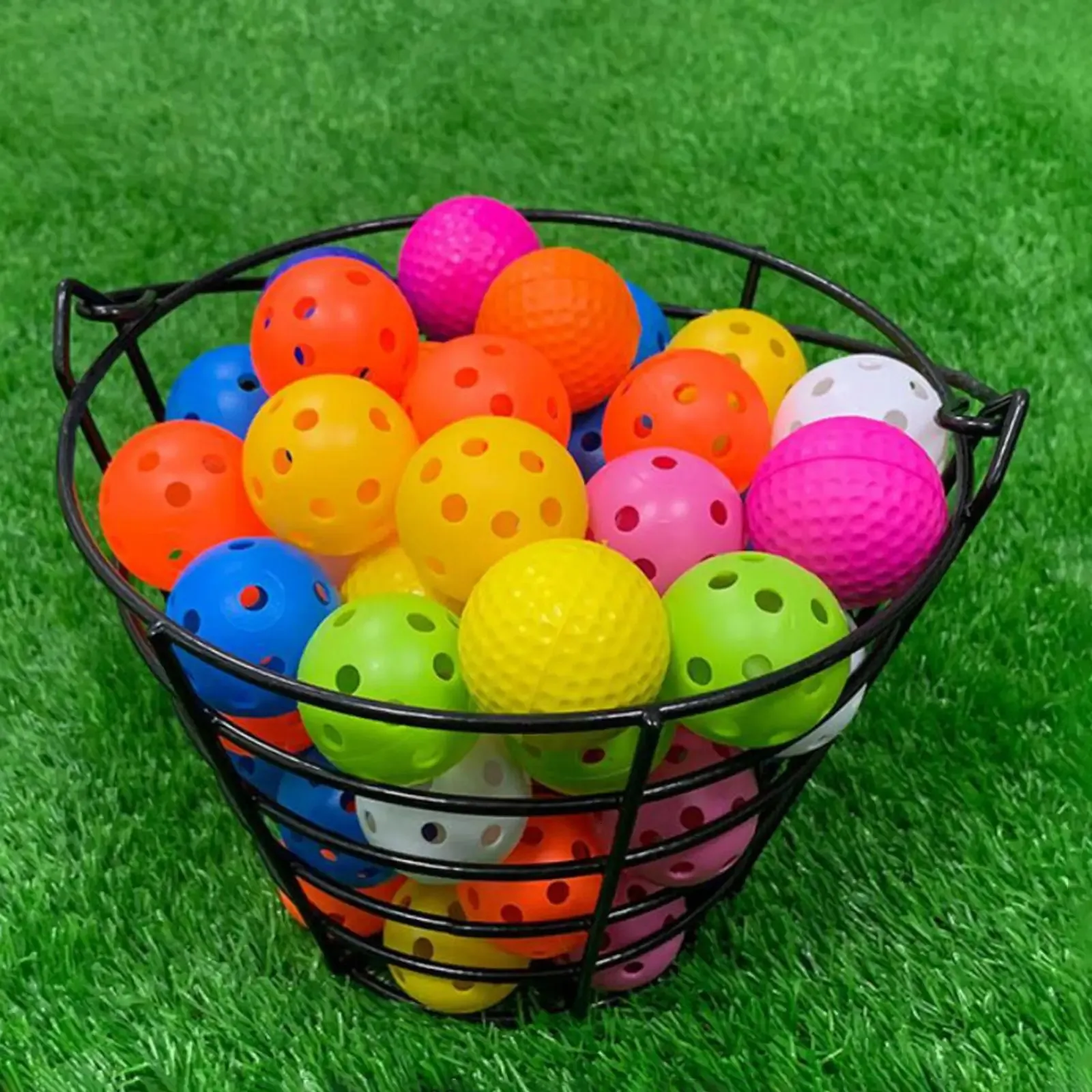 Golf Range Bucket Golf Ball Carrying Bucket Golf Ball Basket with 50Pcs Golf Balls for Outside Sports Golf Training Accessories