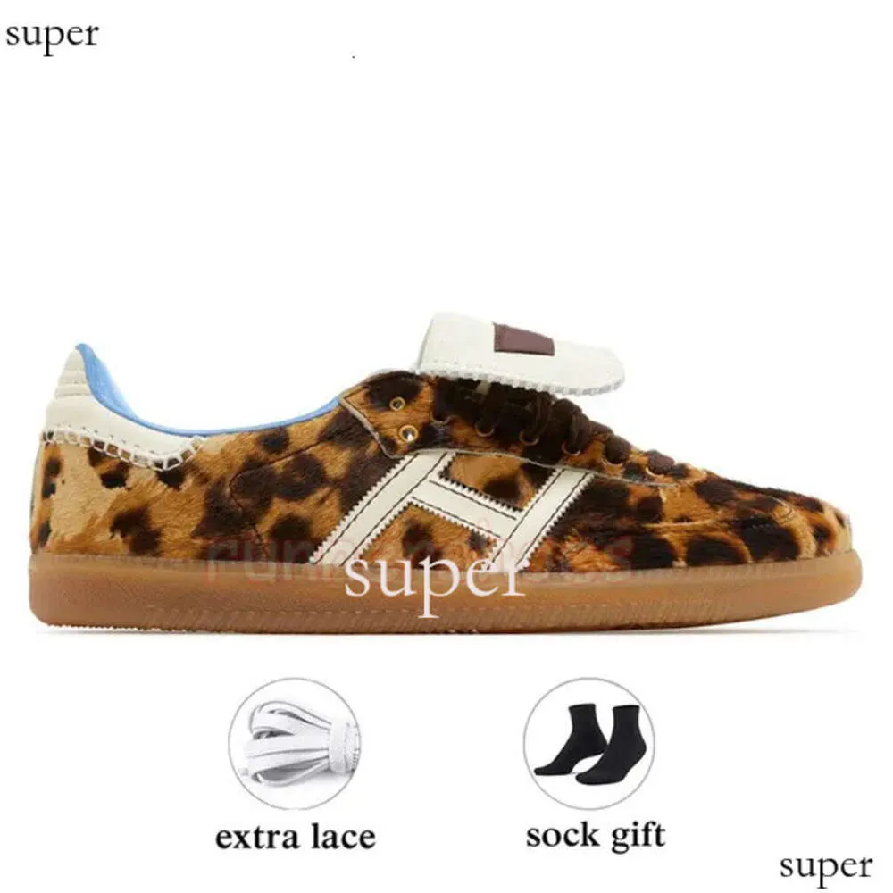 Projektant mody Wales Bonner Nylon Brown OG Casual Sambaba Sneaker Pony Leopard Sambae Sneakers