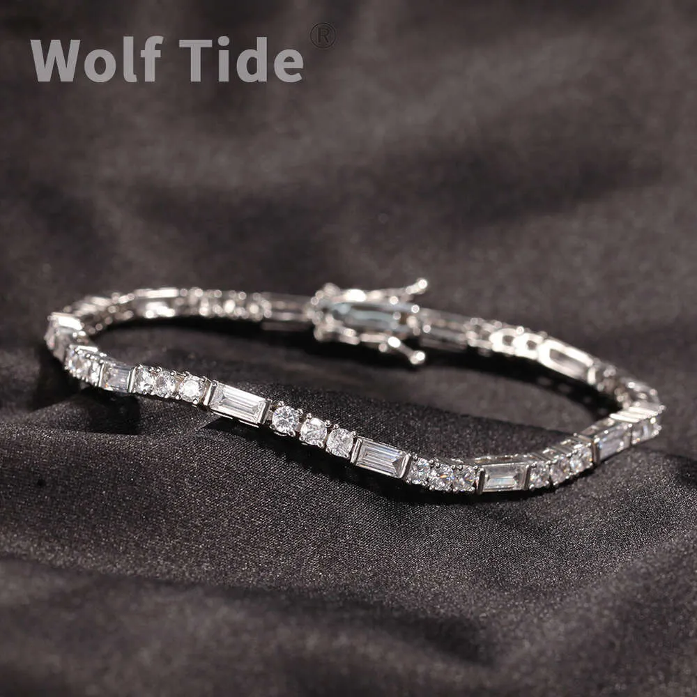 Bracelet - Argent plaqué or tennis pierres cz 3mm - BRS387 main image 1