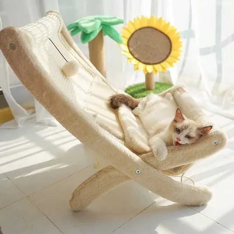 Miel animal chat arbre maison escalade chaise pour animaux de compagnie hamacs chat planche à gratter quatre saisons chat litière meulage griffe jouets goutte- 240309
