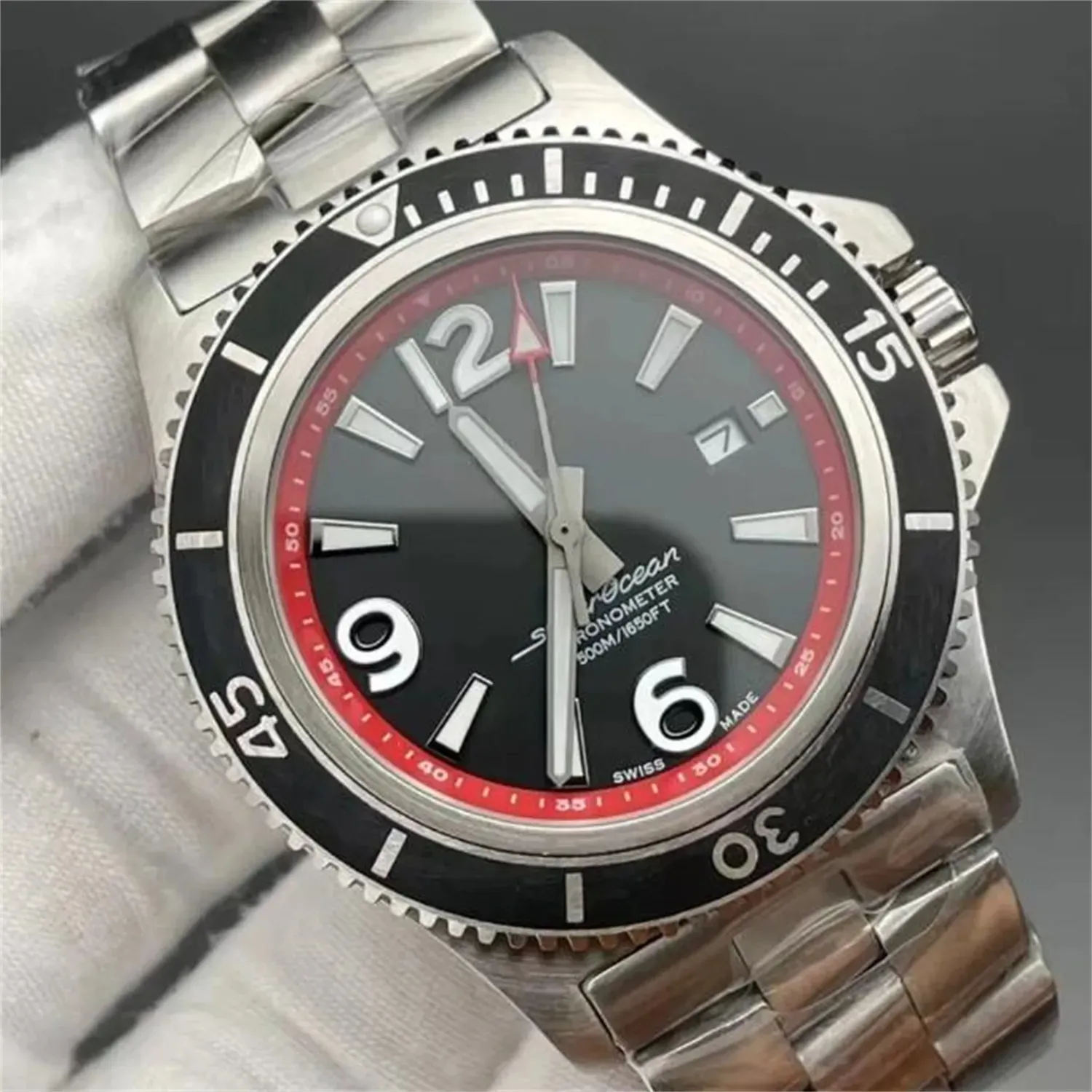 U1 AAA Luksusowe Bretiling Supercean Heritage Watch 44 mm stalowy pasek automatyczny mechaniczny ruch mechaniczny Pełna jakość robocza mężczyźni Ceramiczne pierścień